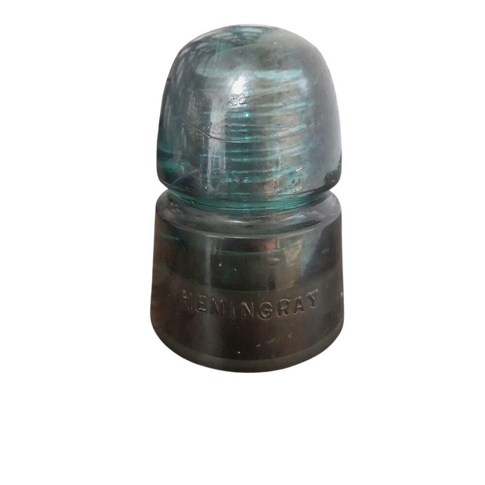 Vintage Hemingray Glass Aqua Blue Green Insulator Made In Usa 4"